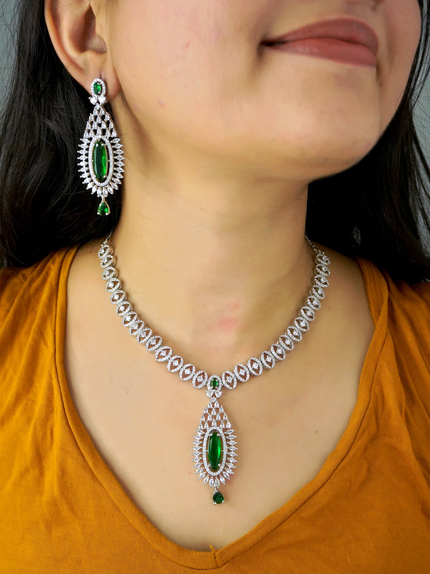 Audrey Green Zirconia Jewellery Set