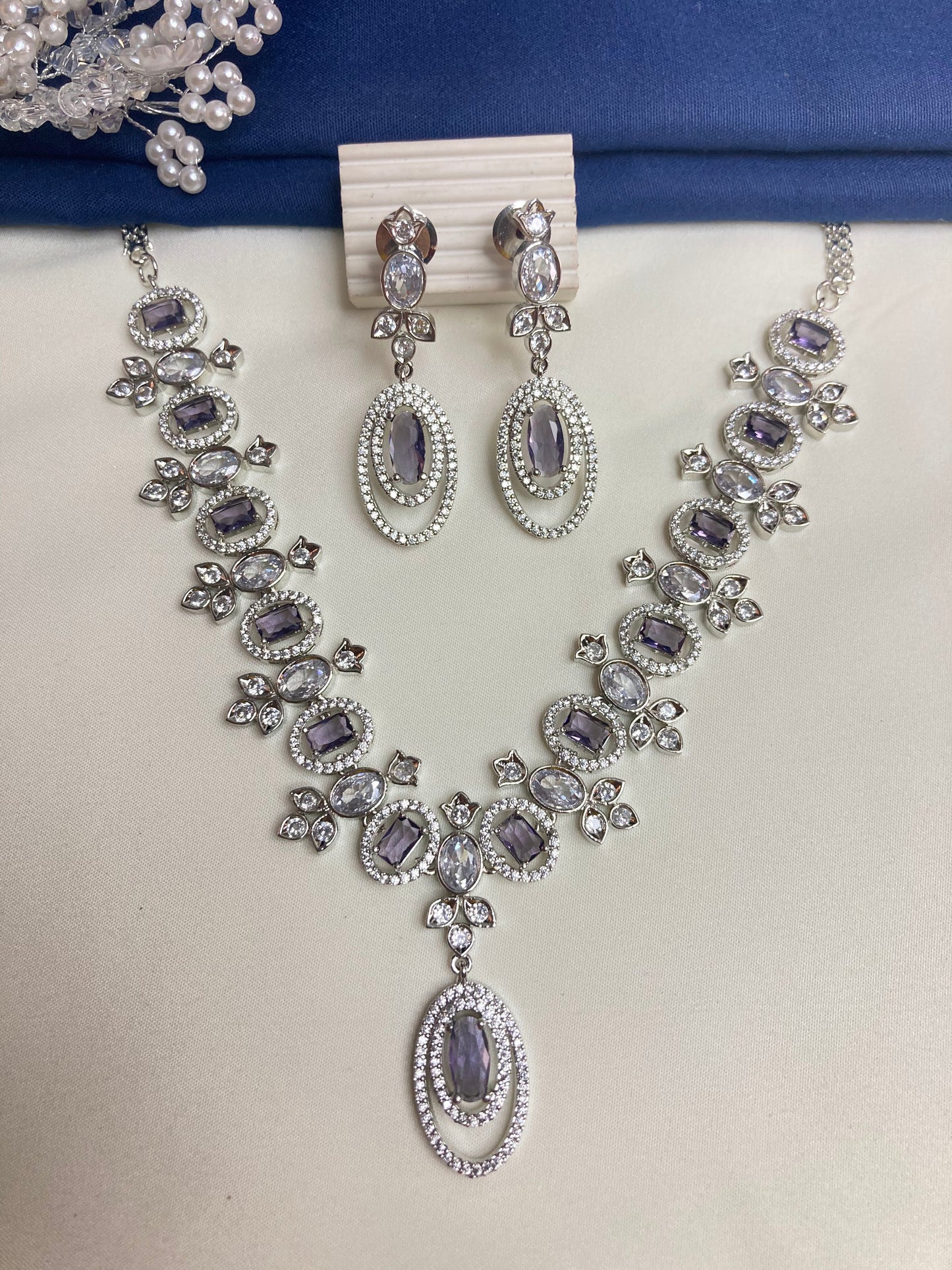 Purple Isla Zirconia Jewellery Set
