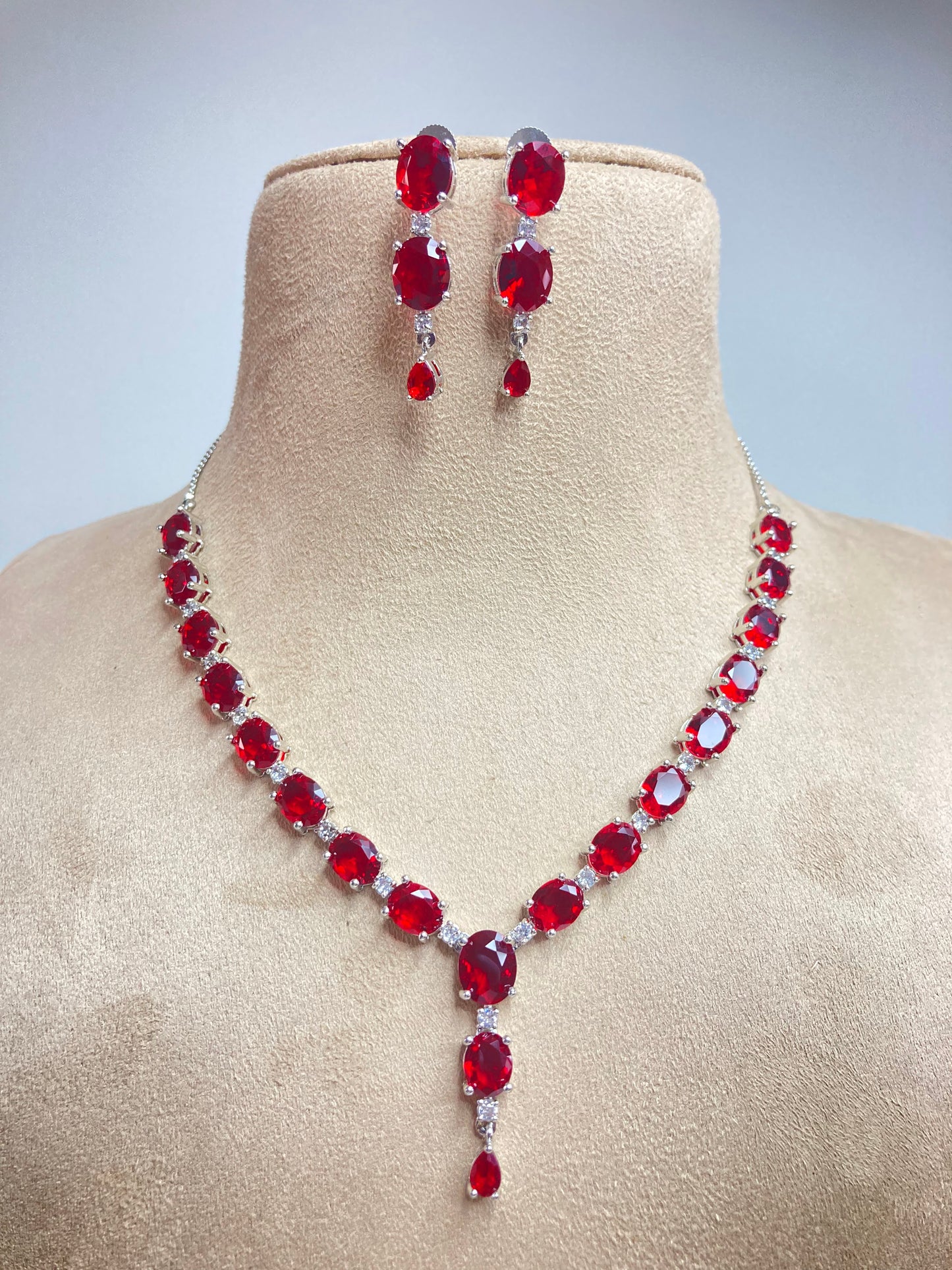 Red Scarlett Zirconia Jewellery Set