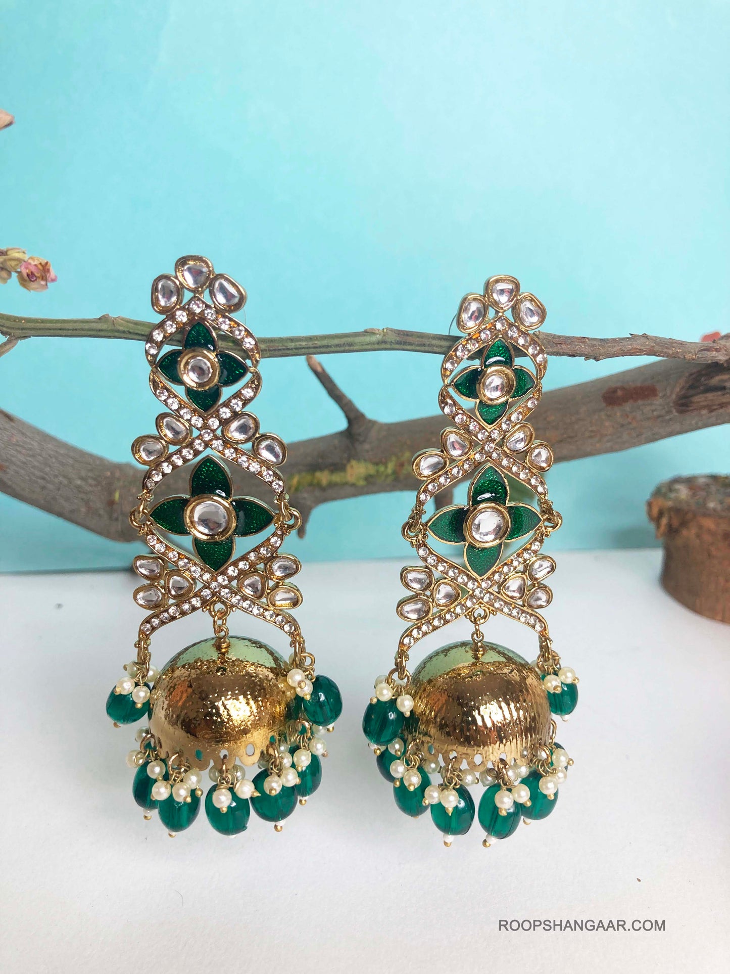 Emerald Taruni Jhumkis