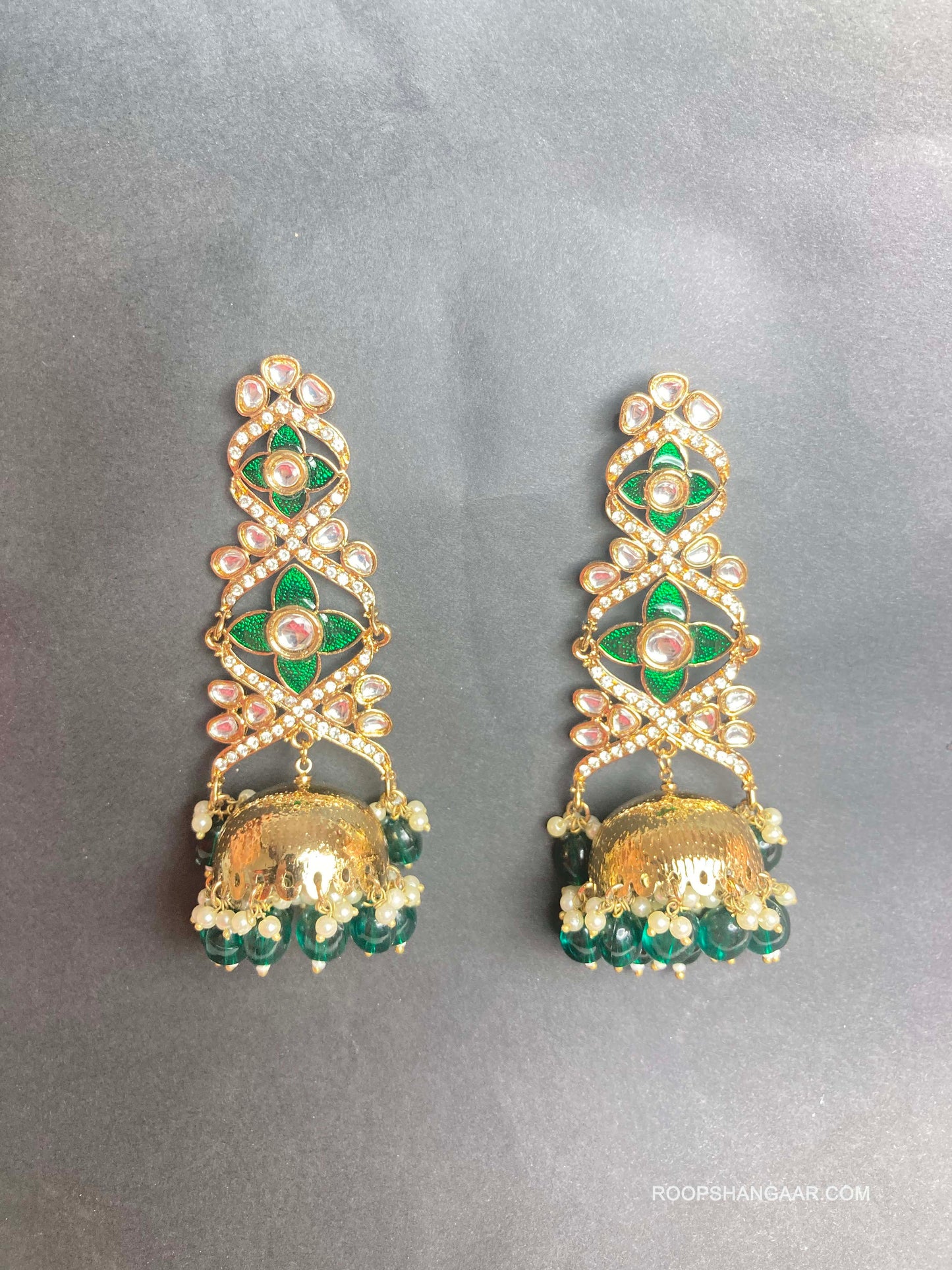 Emerald Taruni Jhumkis
