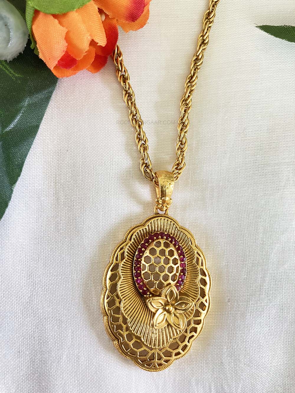 Ruby Karishma Pendent Set