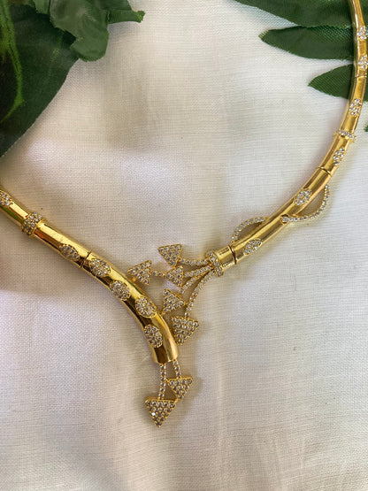 Anika Golden Zirconia Jewellery Set