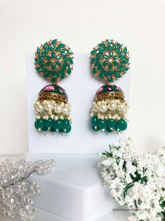 Emerald Arkita Jhumkis