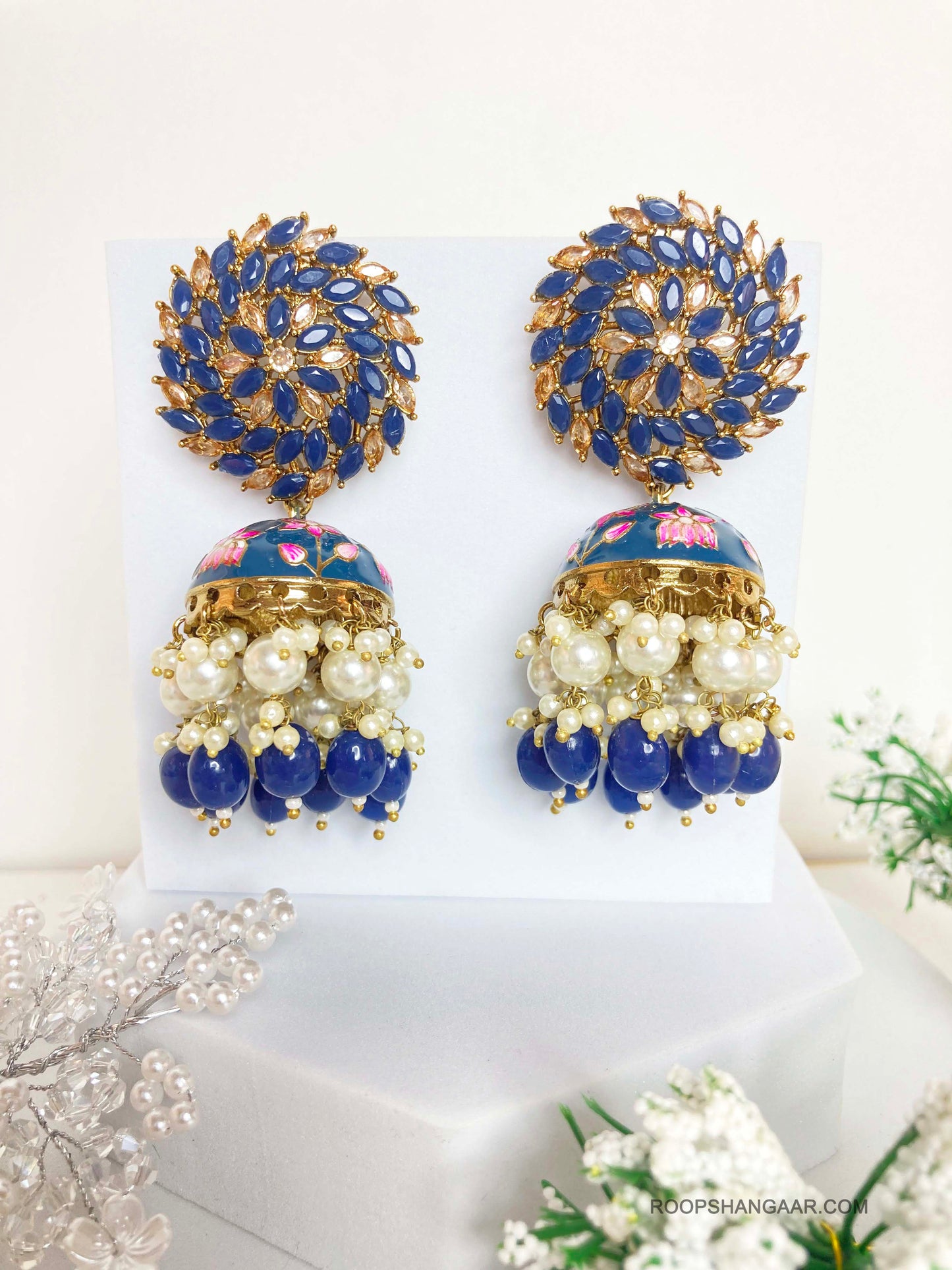 Navy Arkita Jhumkis