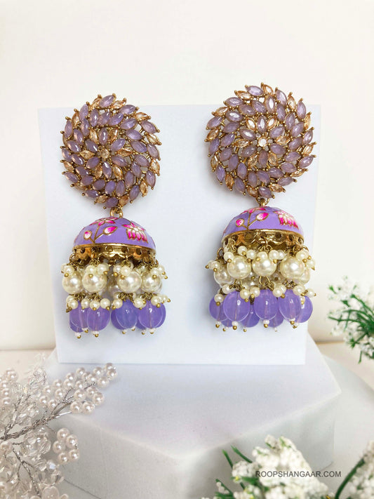 Purple Arkita Jhumkis