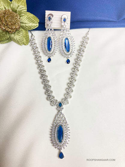 Blue Audrey Zirconia Jewellery Set
