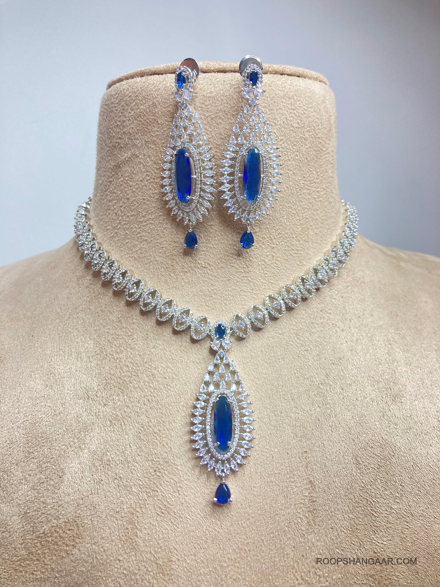 Blue Audrey Zirconia Jewellery Set