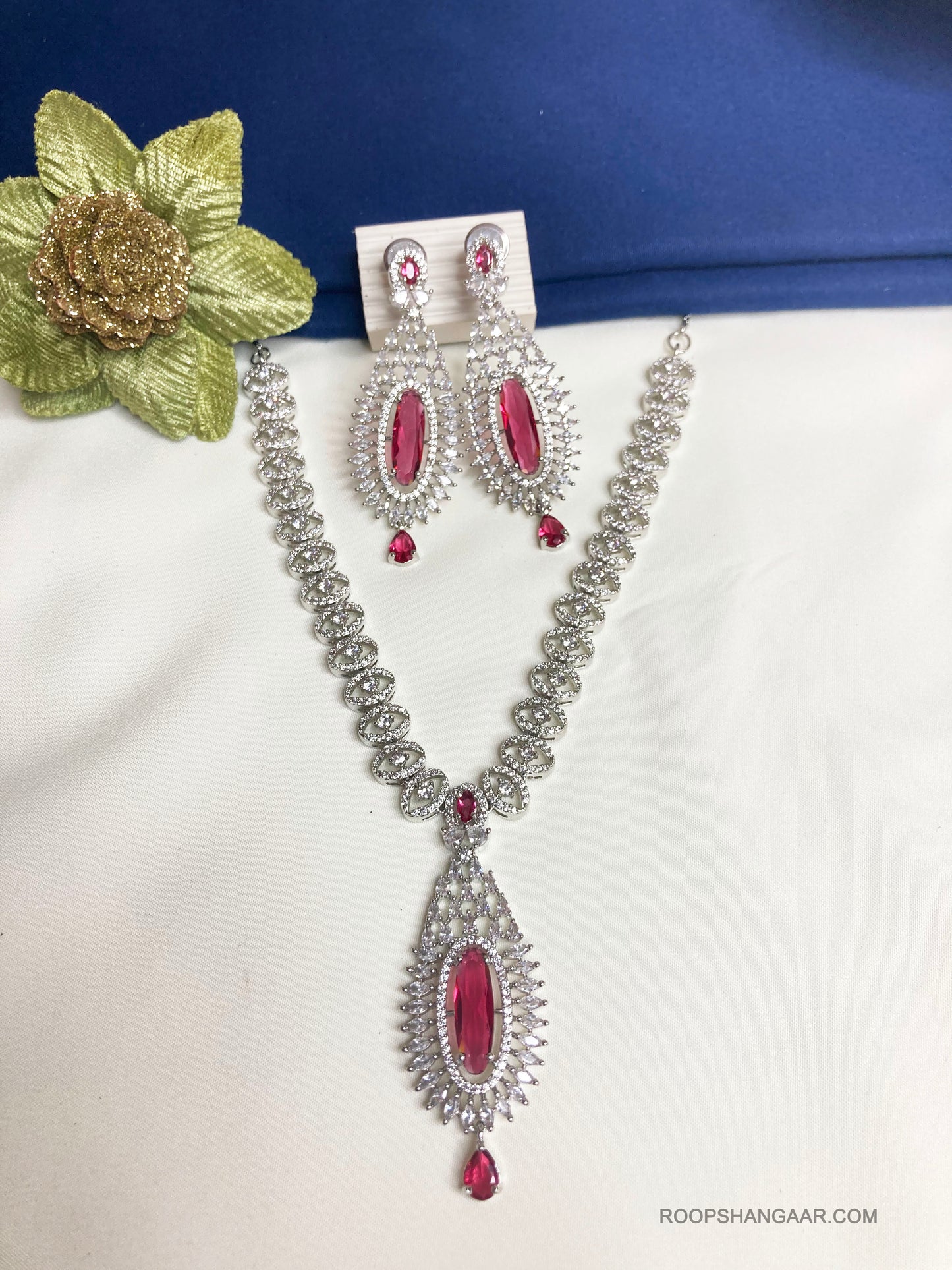 Ruby Audrey Zirconia Jewellery Set