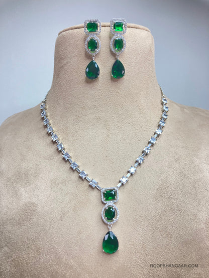 Green Ava Zirconia Jewellery Set