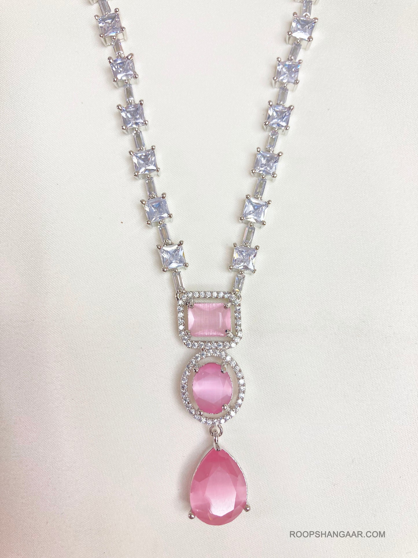 Pink Ava Zirconia Jewellery Set