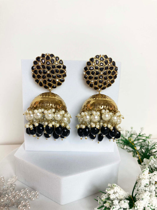 Black Chhaya Jhumkis