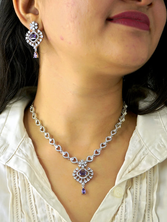 Purple Sophia Zirconia Jewellery Set