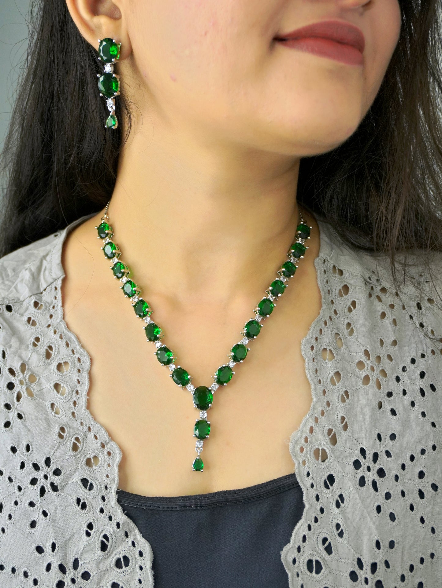 Green Scarlett Zirconia Jewellery Set