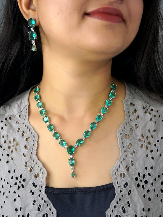 Rama Green Scarlett Zirconia Jewellery Set