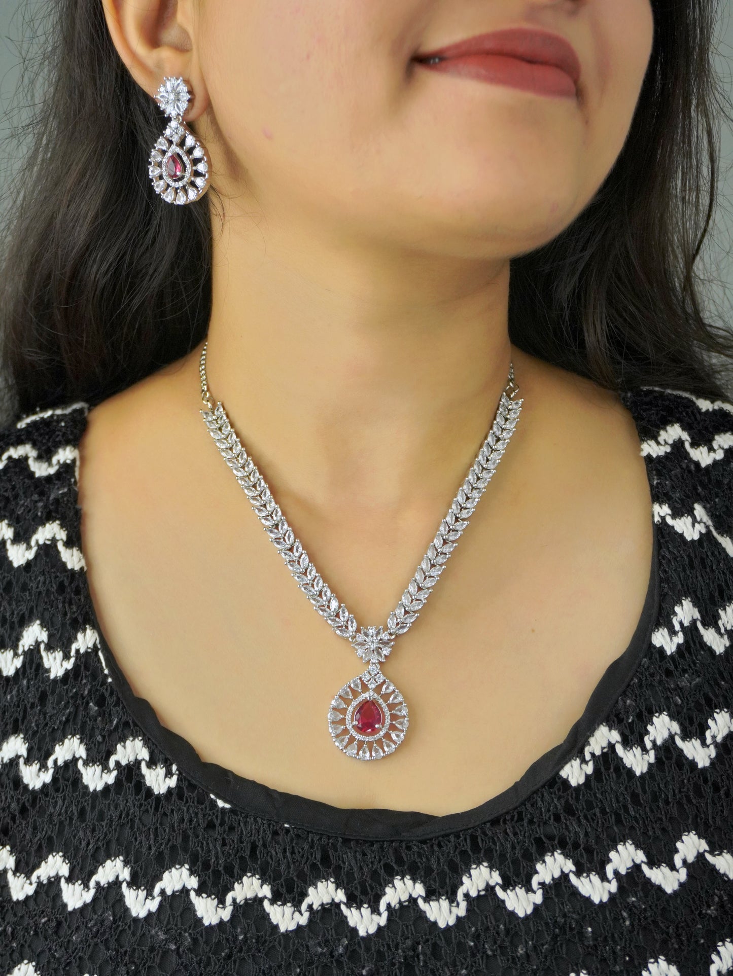 Ruby Sienna Zirconia Jewellery Set