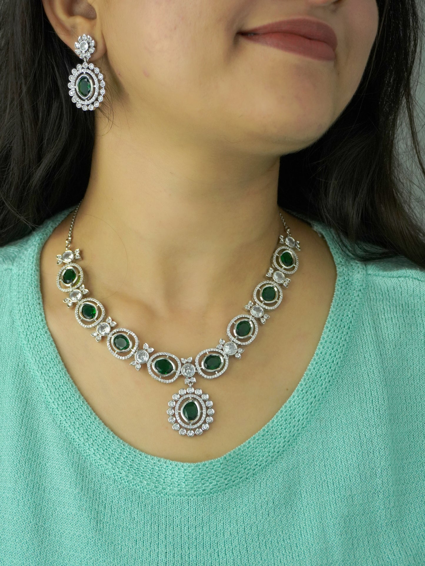 Green Margot Zirconia Jewellery Set