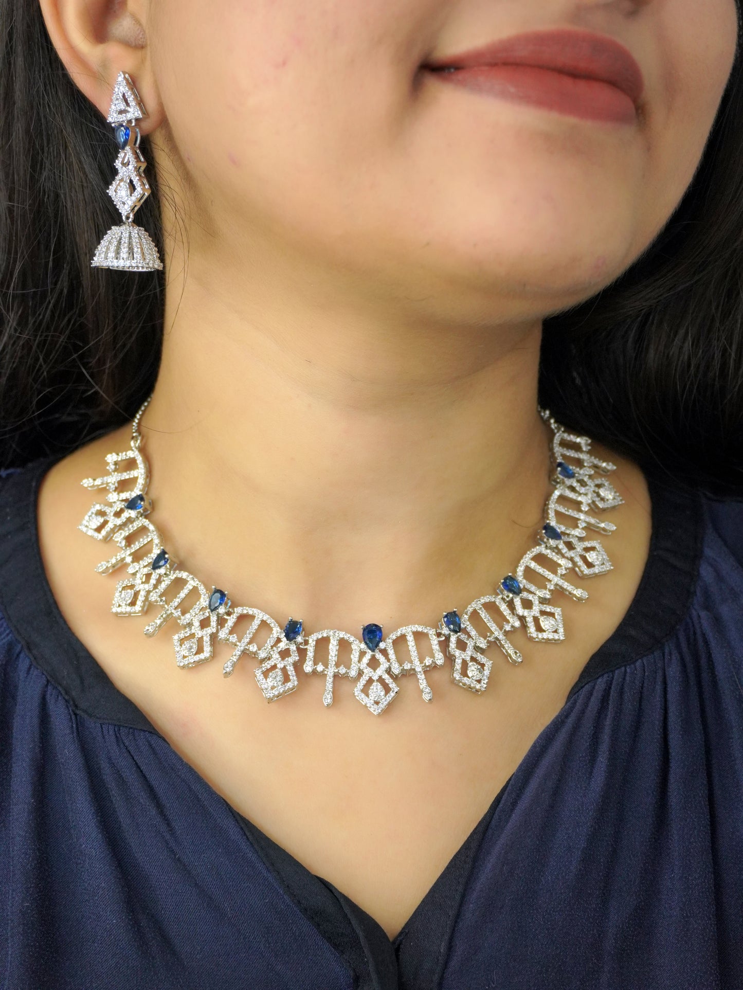 Blue Kena Zirconia Jewellery Set