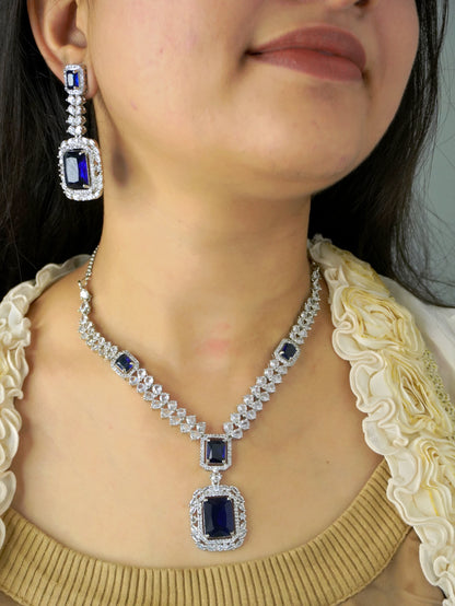 Blue Greta Zirconia Jewellery Set