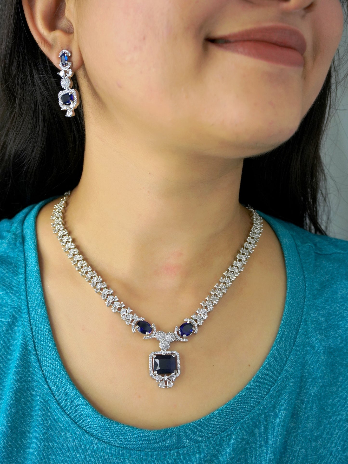 Blue Jennifer Zirconia Jewellery Set