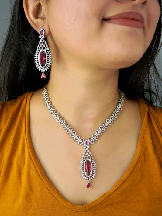 Ruby Audrey Zirconia Jewellery Set