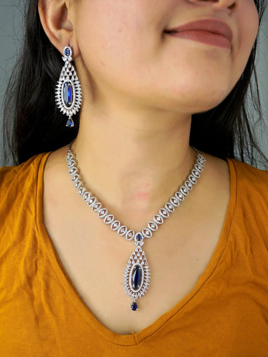 Blue Audrey Zirconia Jewellery Set