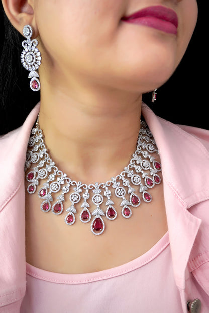 Ruby Diana Zirconia Jewellery Set