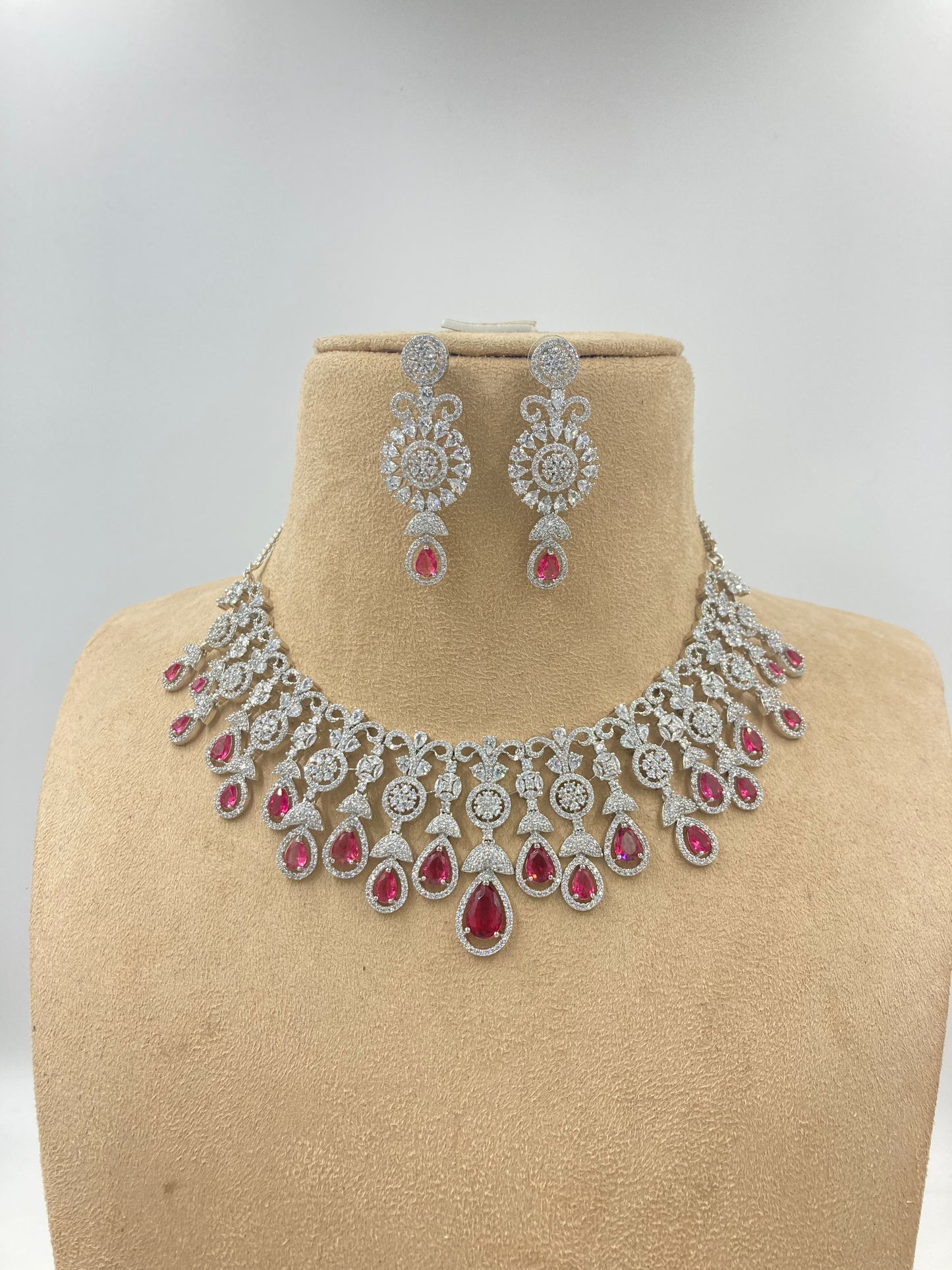 Ruby Diana Zirconia Jewellery Set