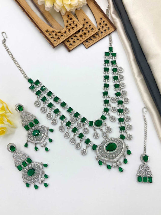 Emerald Green Fiona Zirconia Jewellery Set