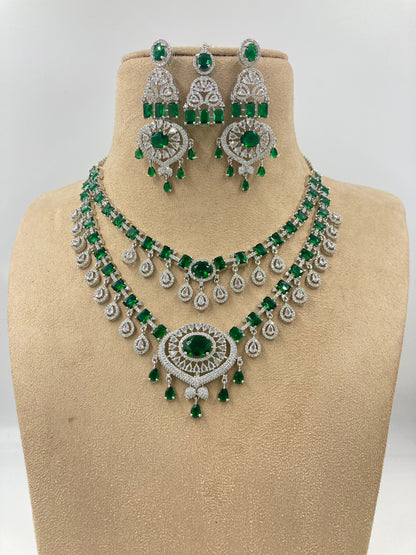 Emerald Green Fiona Zirconia Jewellery Set