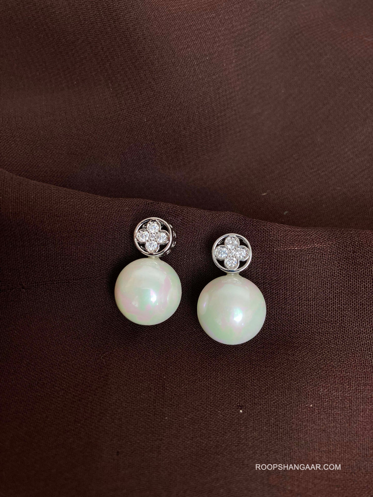 White Gemma Earrings