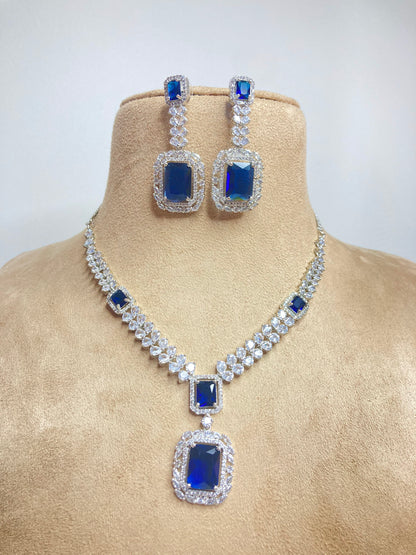Blue Greta Zirconia Jewellery Set