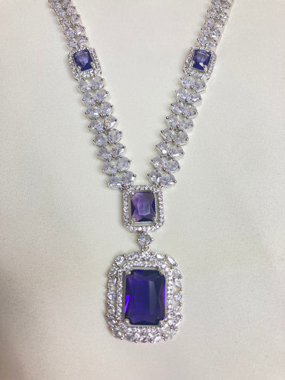Purple Greta Zirconia Jewellery Set