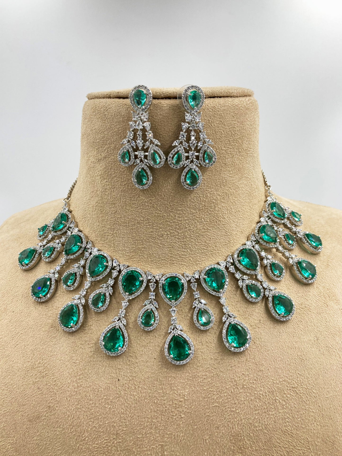 Rama Green Grace Zirconia Jewellery Set