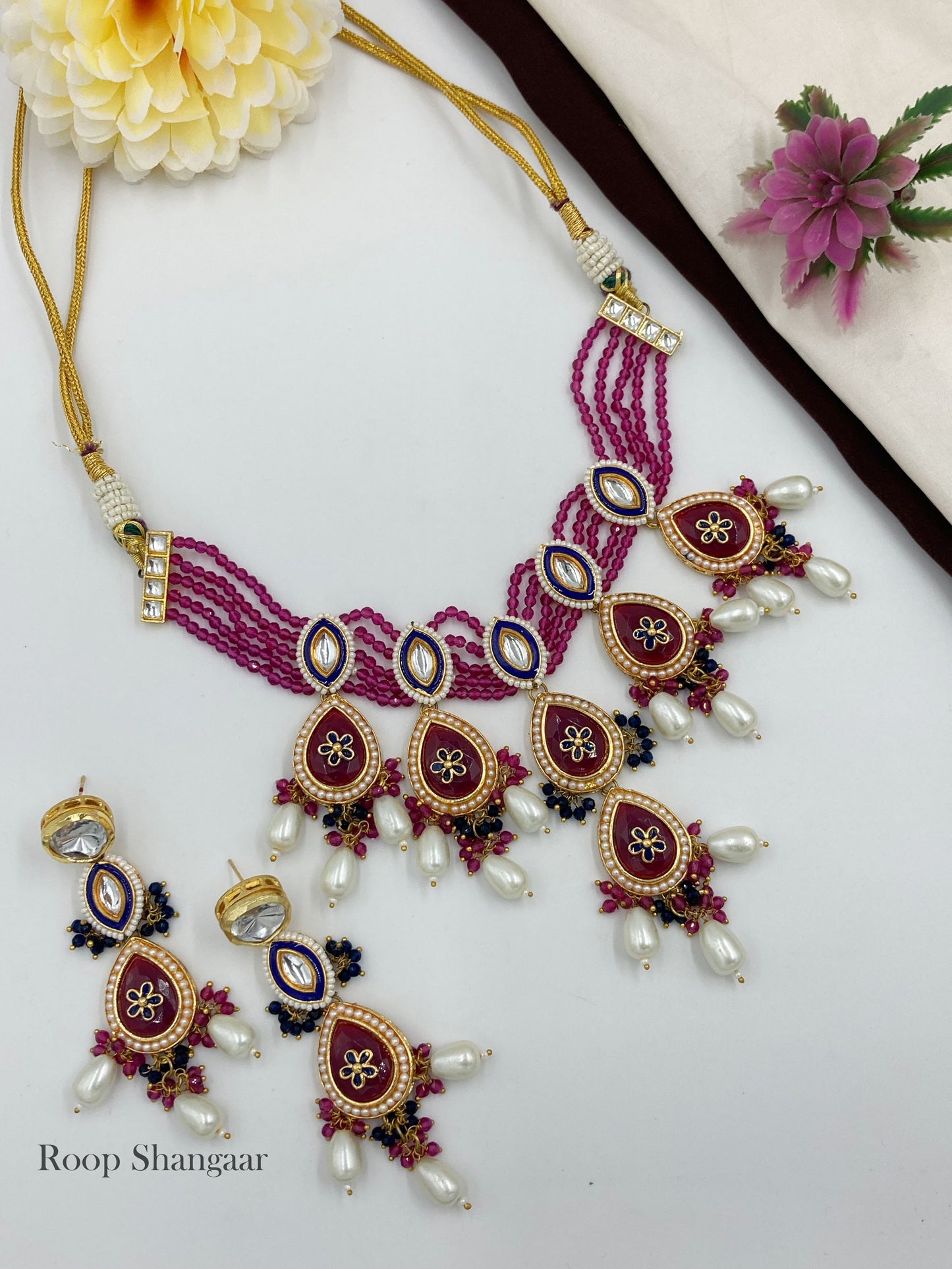 Pink Sudipa Jewellery Set