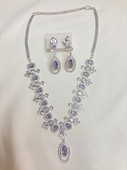 Purple Isla Zirconia Jewellery Set