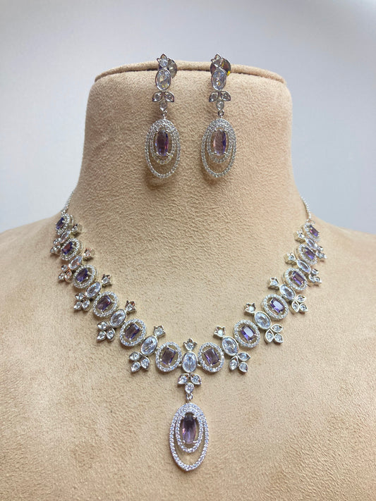 Purple Isla Zirconia Jewellery Set