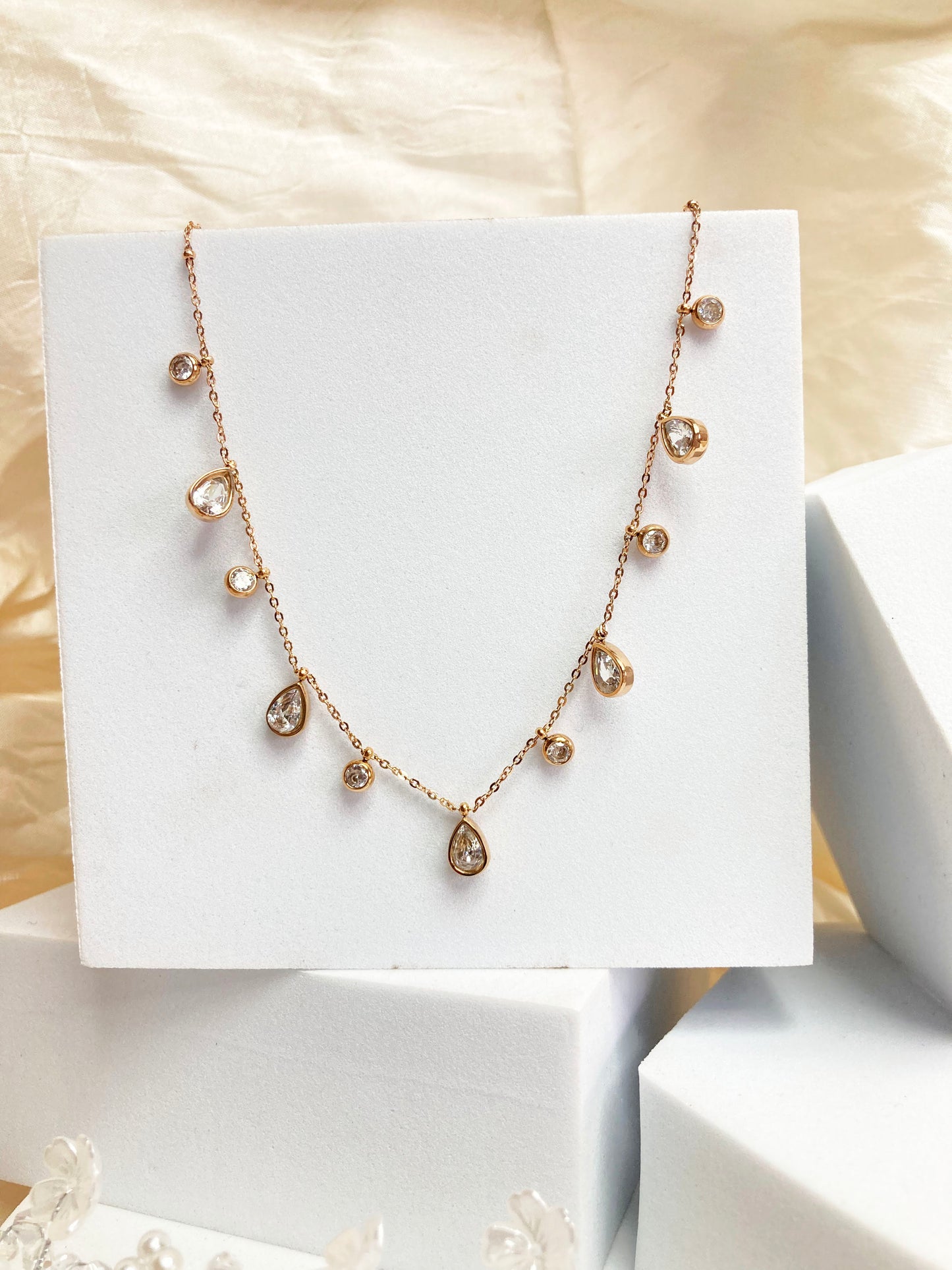 Rose Gold Jasmine Necklace