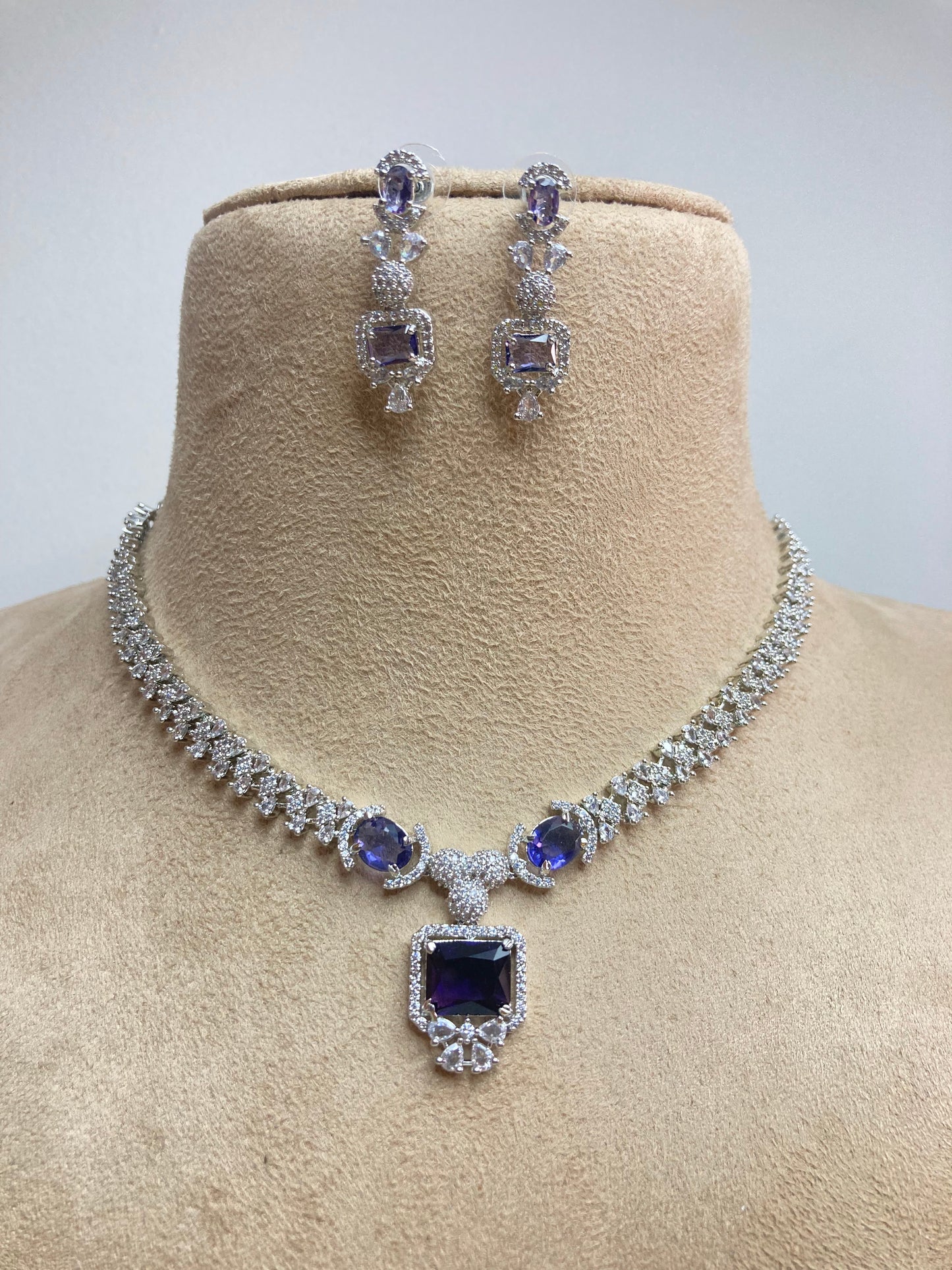 Purple Jennifer Zirconia Jewellery Set