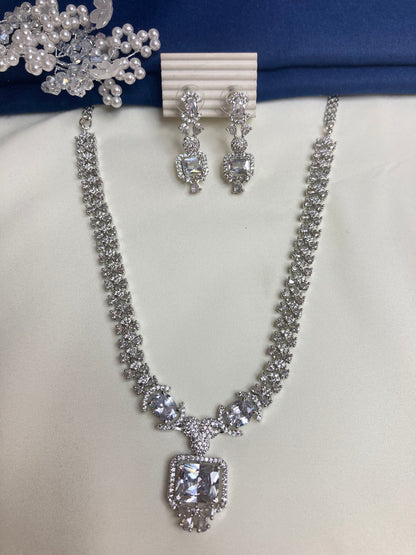 Silver Jennifer Zirconia Jewellery Set