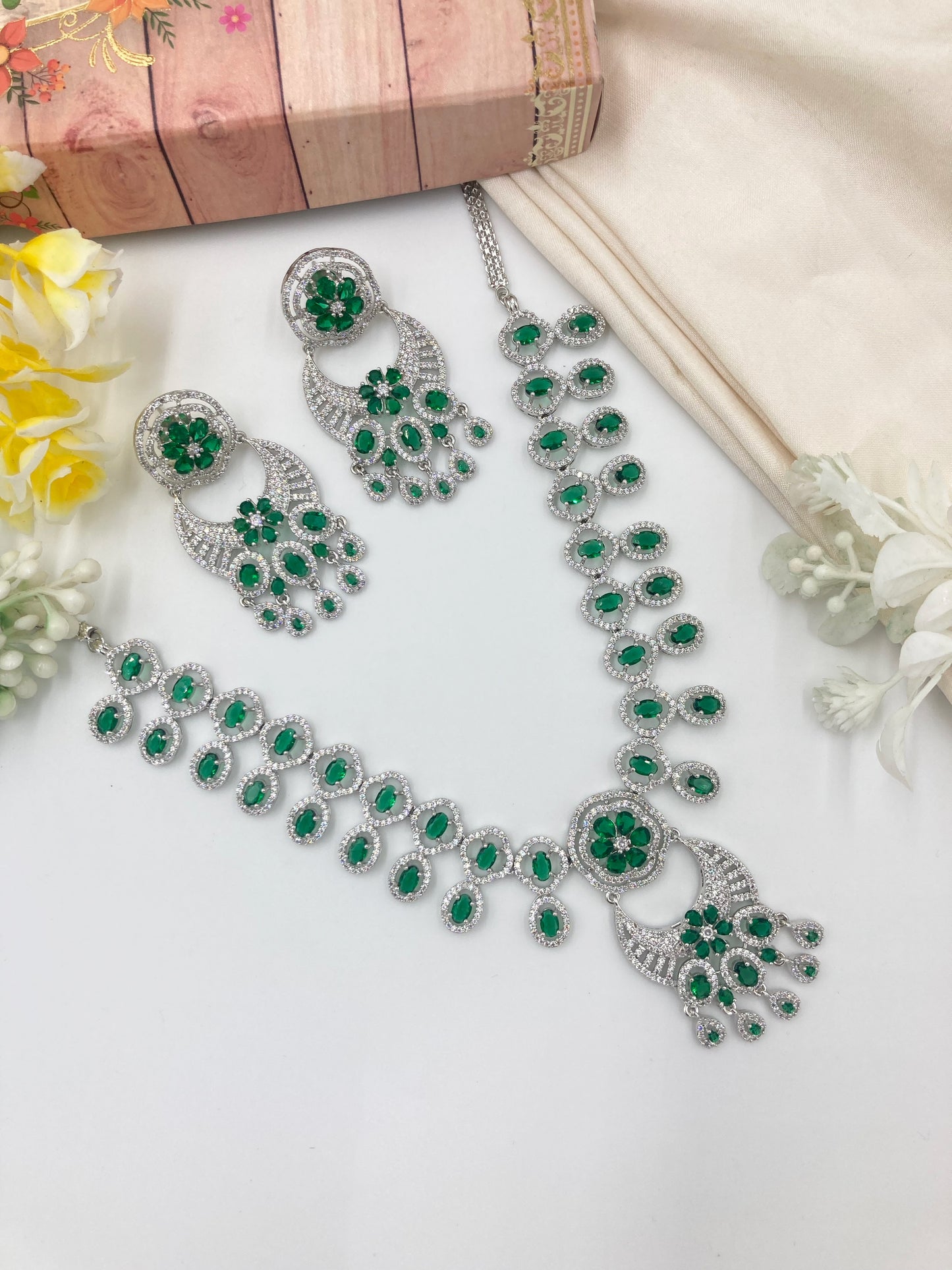 Emerald Green Juliette Zirconia Jewellery Set