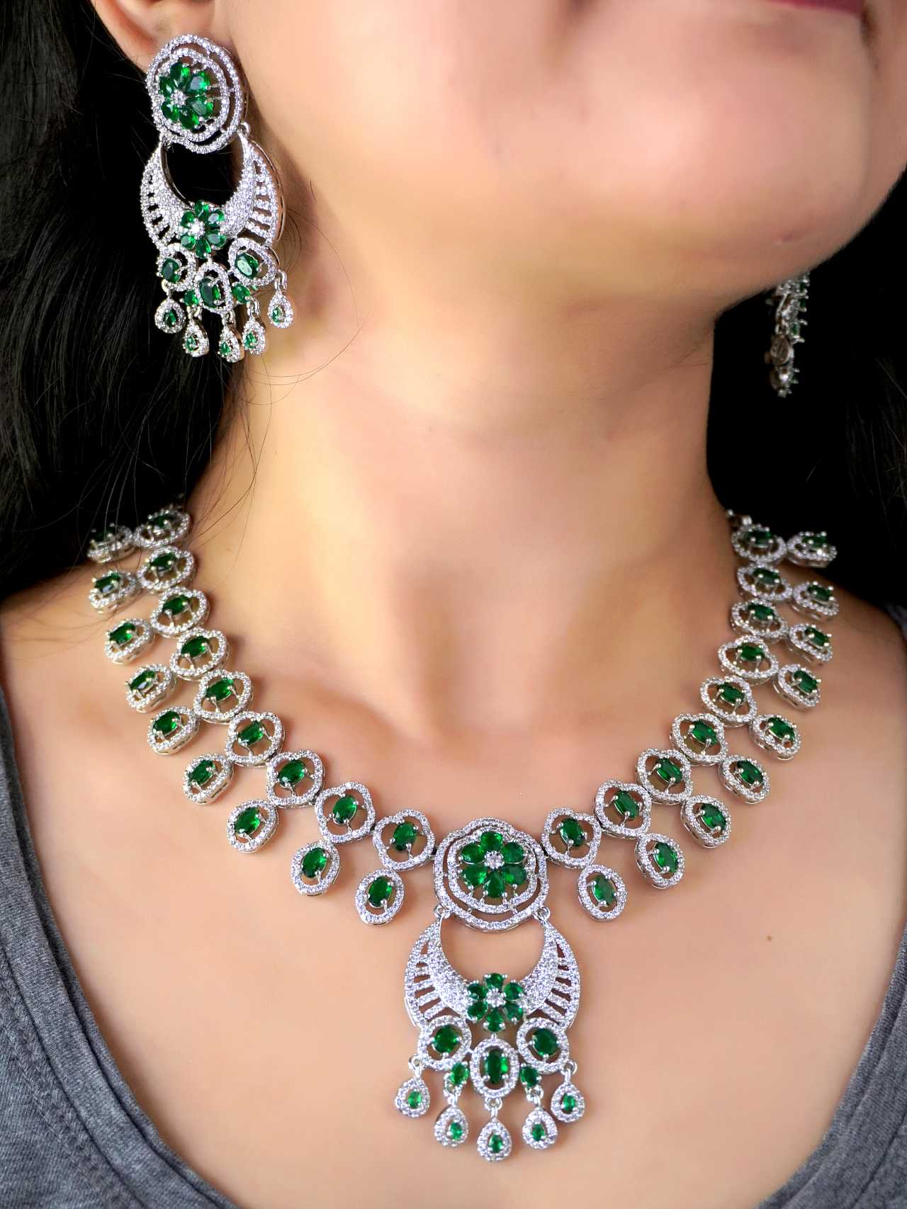 Emerald Green Juliette Zirconia Jewellery Set