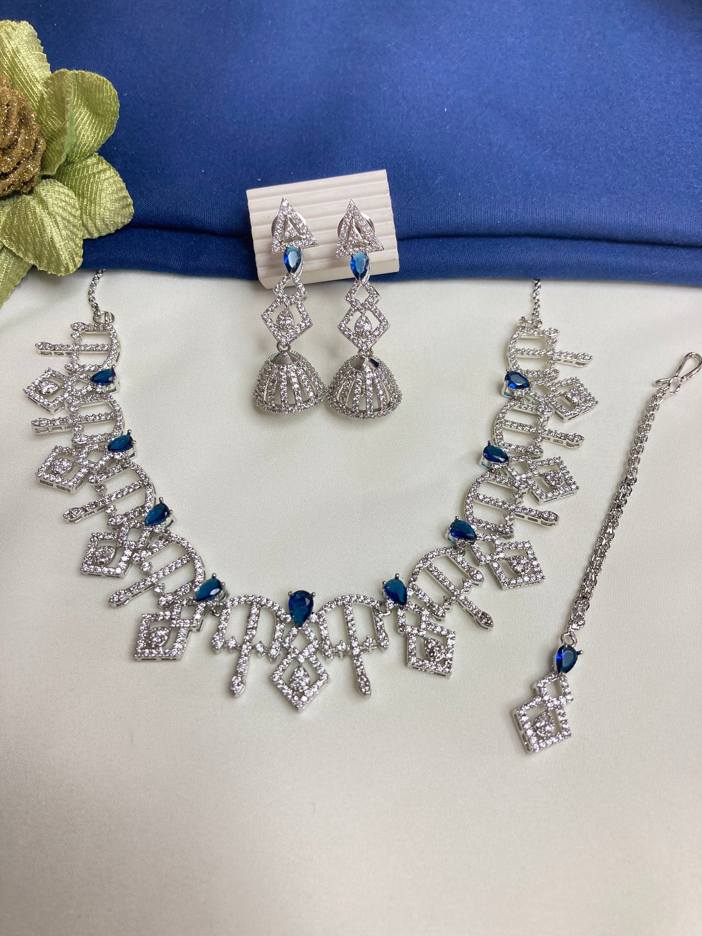 Blue Kena Zirconia Jewellery Set