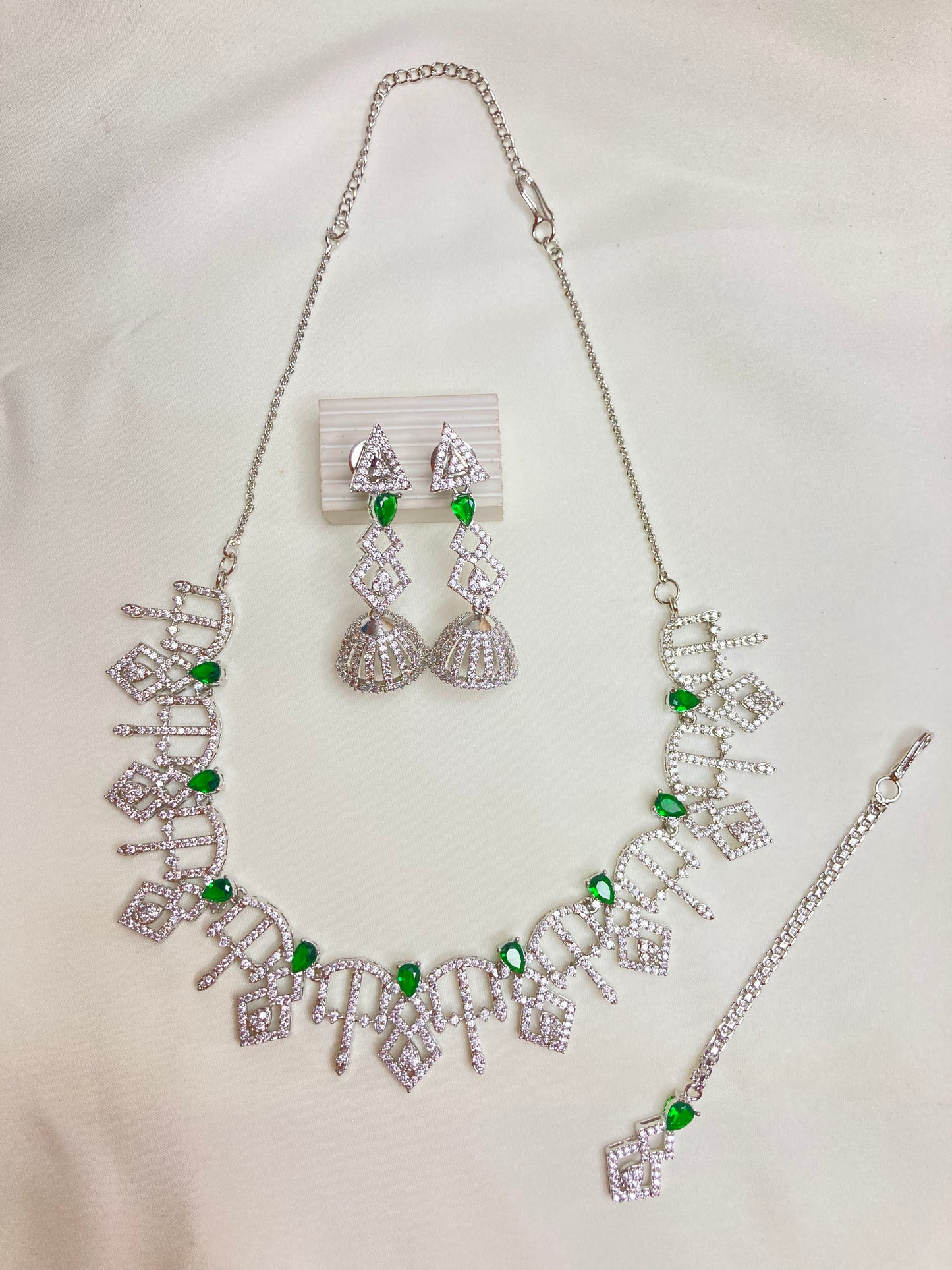 Green Kena Zirconia Jewellery Set