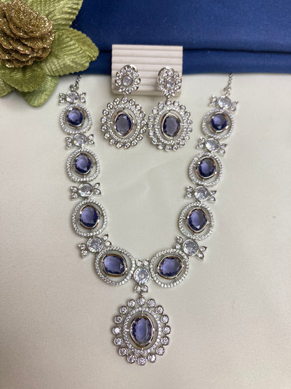 Purple Margot Zirconia Jewellery Set
