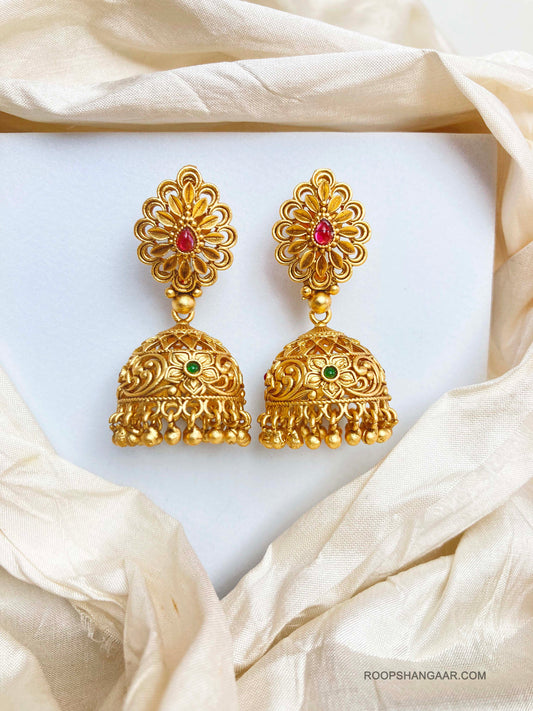 Multicolor Meera Temple Jhumkis