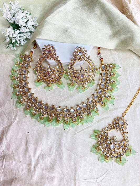 Mint  Isha Jewellery Set