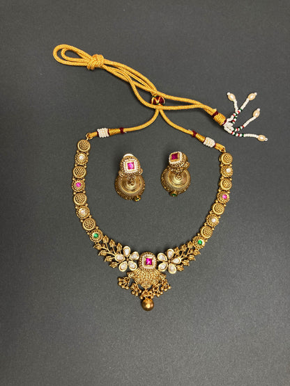 Multicolor Amritha Temple Jewellery Set