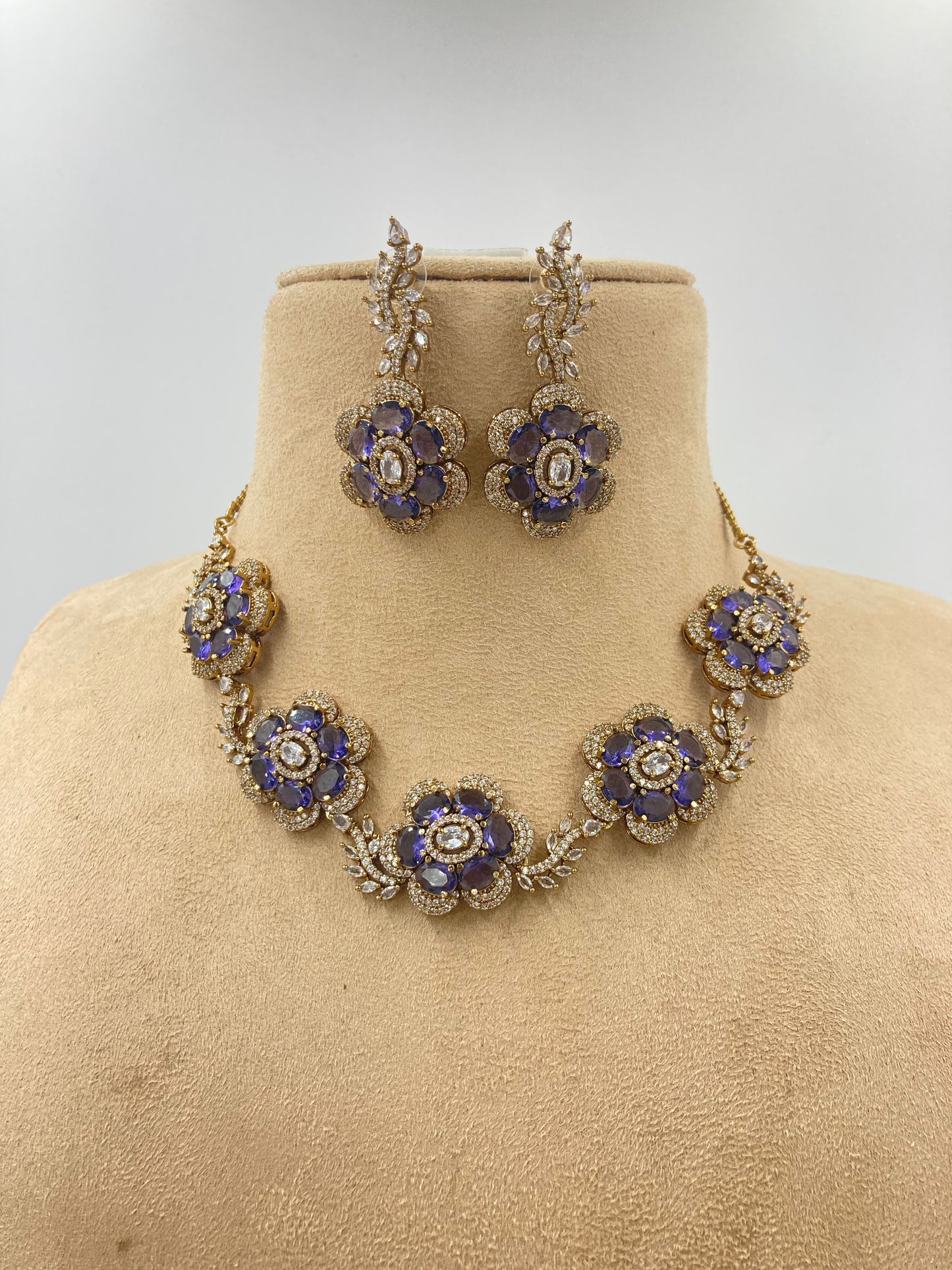 Purple Natalia Zirconia Jewellery Set