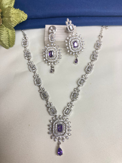Purple Nicole Zirconia Jewellery Set